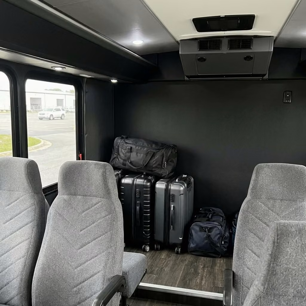 goshen 15 passenger minibus luggage area