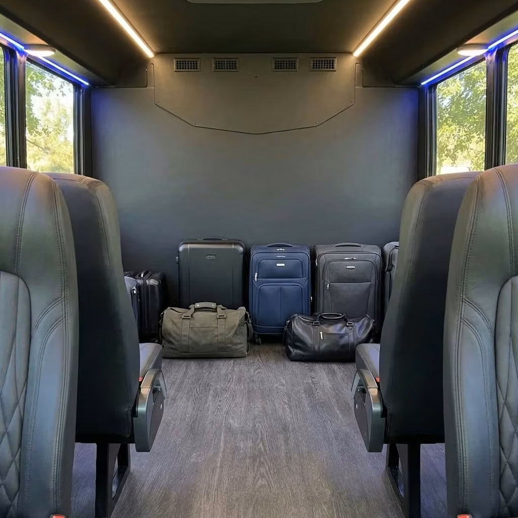 goshen 20 passenger minibus luggage area