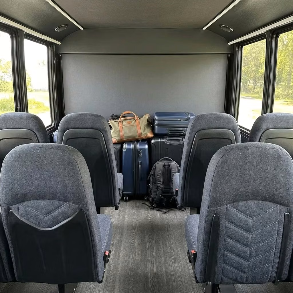 goshen 25 passenger minibus luggage area
