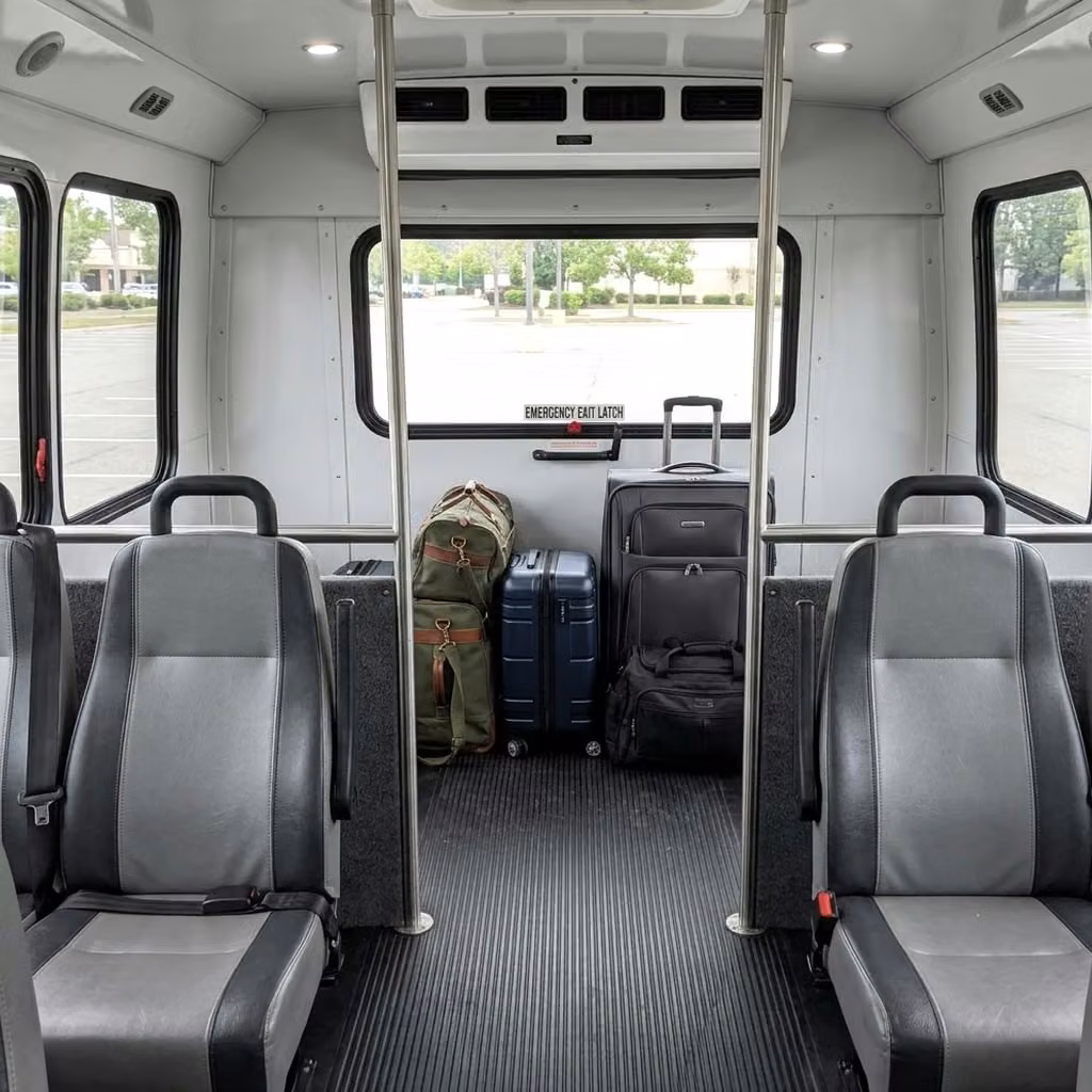 goshen 30 passenger minibus luggage area