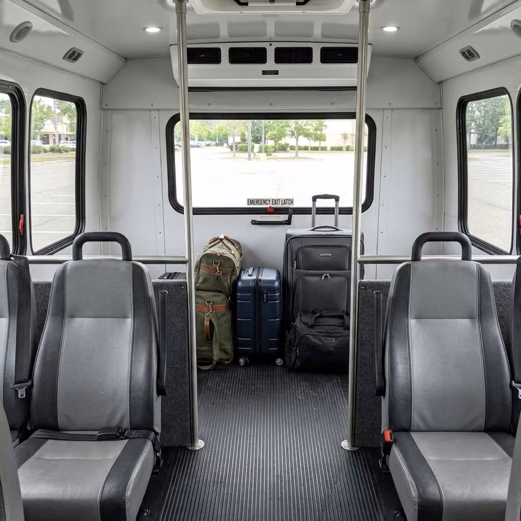 goshen 35 passenger minibus luggage area