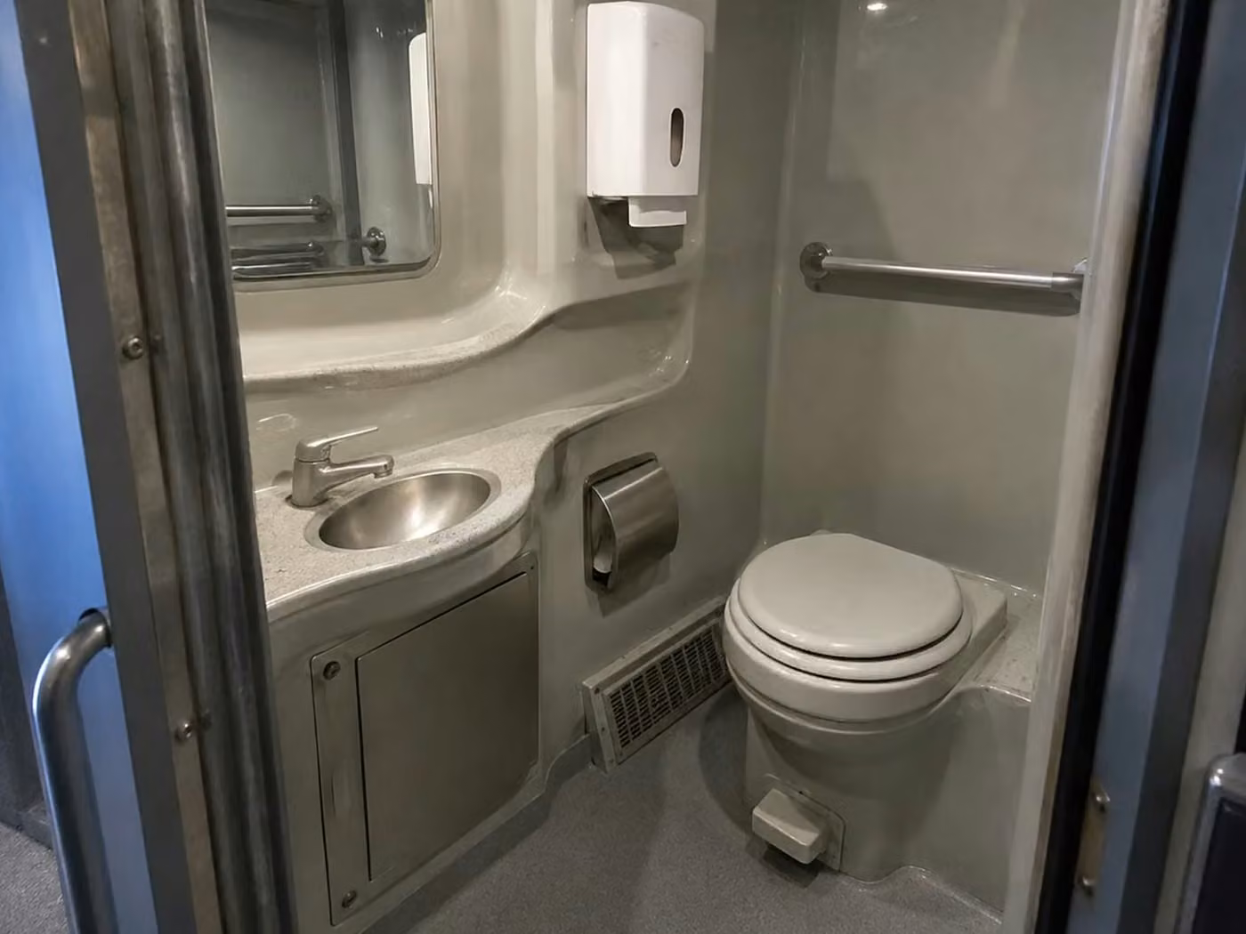 goshen 56 passenger charter bus onboard restroom