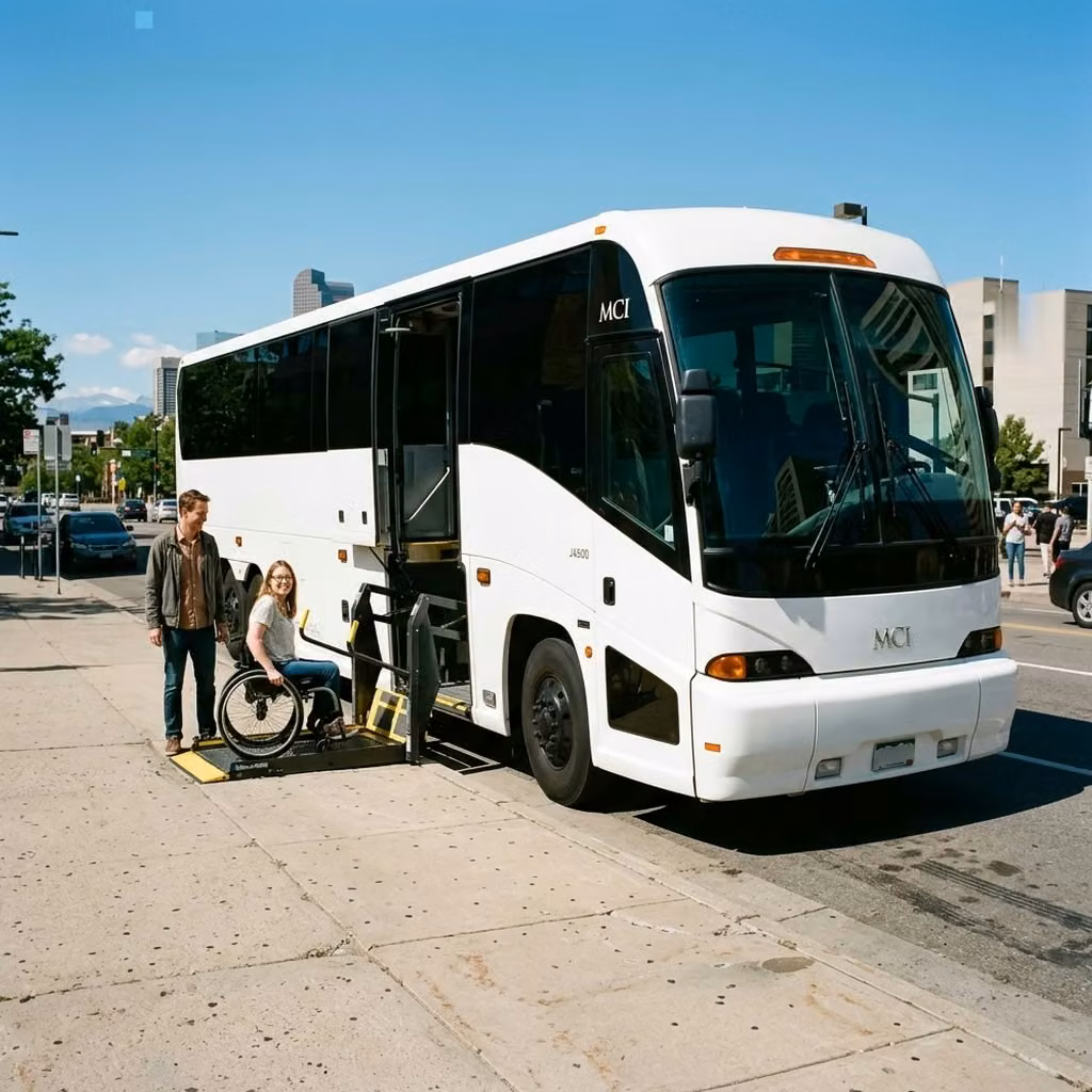 goshen 56 passenger charter bus wheelchair lift