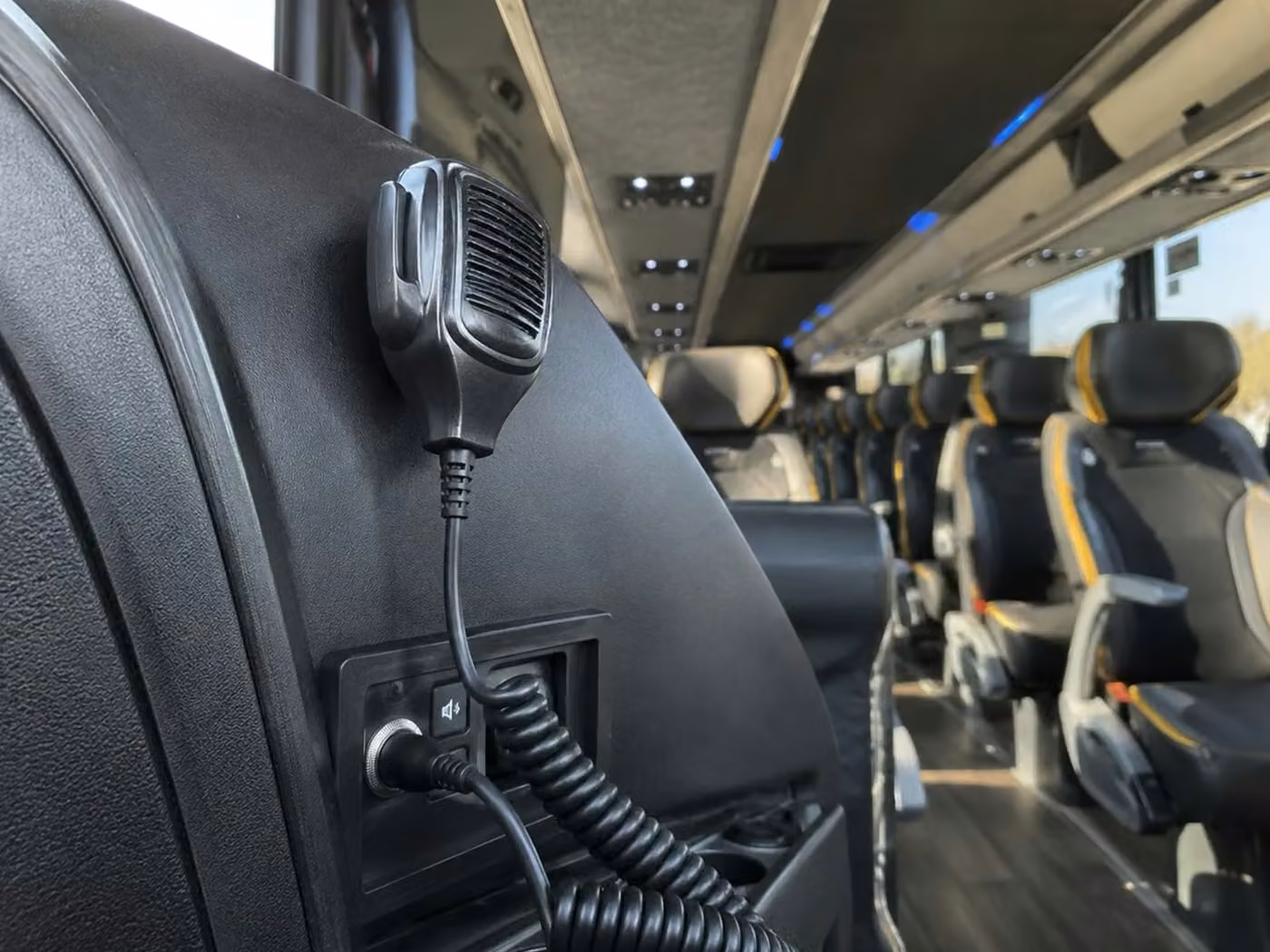 goshen charter bus pa system